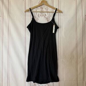 Skims Fits Everybody Slip Mini Dress Size Large Onyx Black NWT $68 Stretchy